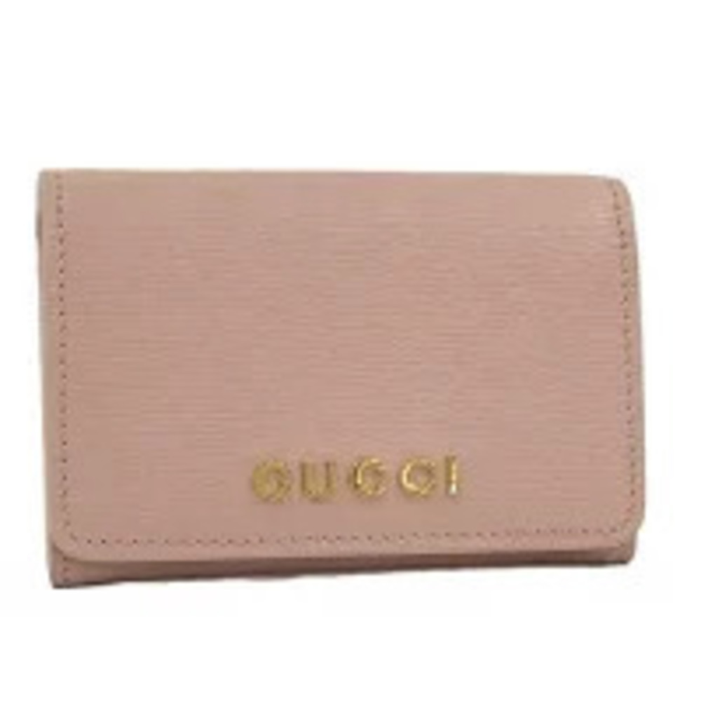 Gucci Card Case Wallet Business Leather Pink